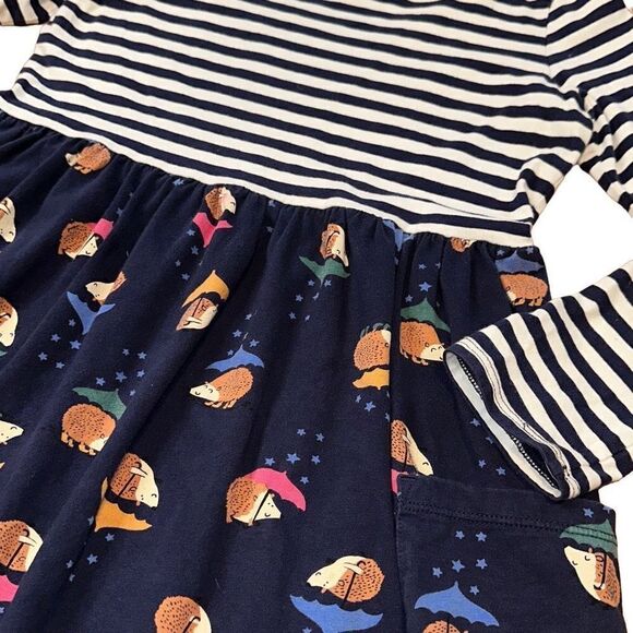 Hanna Andersson sz 12 Y rainy day hedgehog striped dress 2018 - Picture 3 of 7